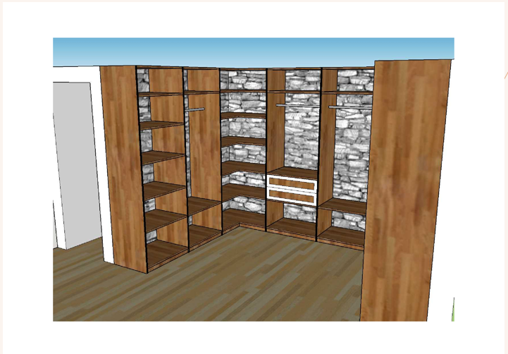 Dessin 3D d'un dressing